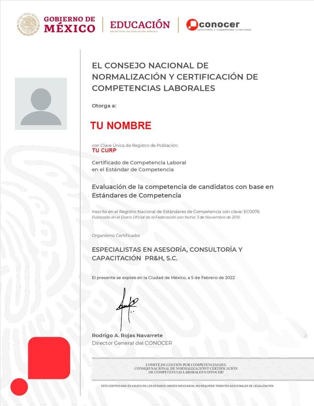 Certificado SEP-CONOCER